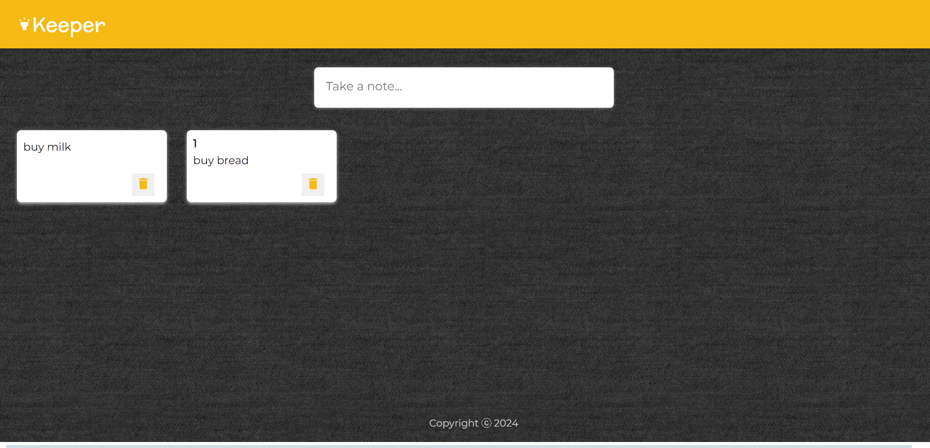 react keeper app
